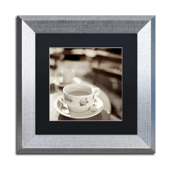 Alan Blaustein 'Jardin du Luxembourg II' Matted Framed Art - Black/White (11 x 11) - Trademark Fine Art