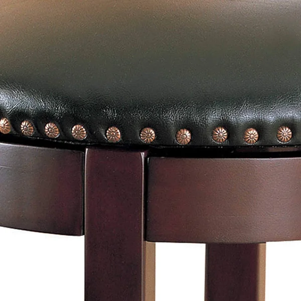 Contemporary 29x22 Swivel Bar Stool with Upholstered Seat Brown Set of 2