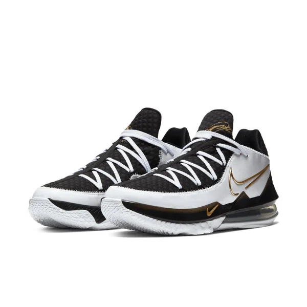 Nike Lebron 17 Low - Mens Basketball Shoes - White/Metallic Gold/Black, Size 7.5