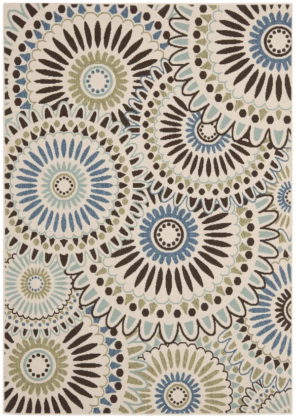 Safavieh Veranda VER091-0612 6&7x22 x 9&6x22 Cream - Blue Area Rug