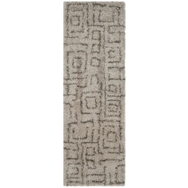 Safavieh Belize Shag SGB487D Taupe, Grey Rug 2&3x22 x 9& Runner