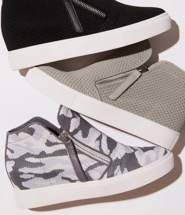 Steve Madden Click Hidden Wedge High Top Sneaker - Metallic - 7.5 M
