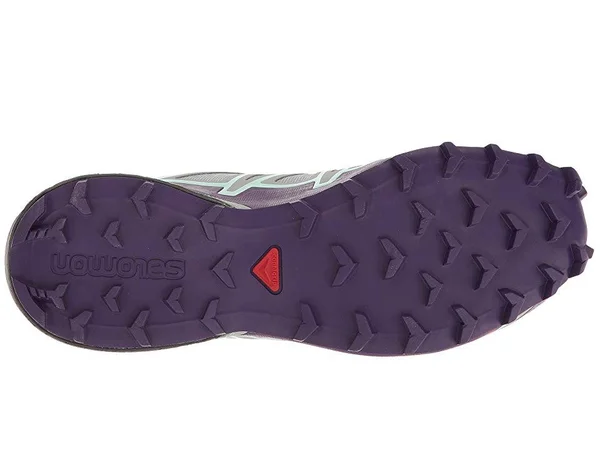 Salomon Women's Speedcross 4 Running Trail Shoes Quarry, Acai, Fair Aqua 5.5