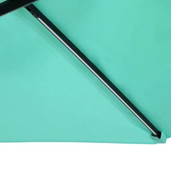 Sunnydaze Offset Patio Umbrella with Solar LED Lights - 9-Foot - Seafoam
