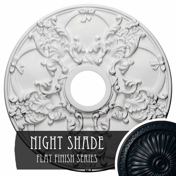 18 inchod x 3 1/2 inchid x 1 3/8 inchp Norwich Ceiling Medallion (Fits Canopies Up to 4 1/2 inch), Hand-Painted Night Shade