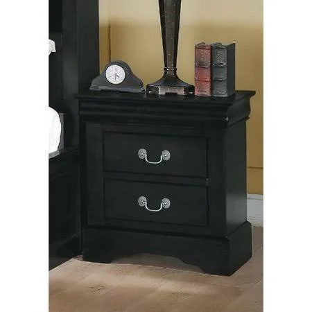 Alcott Hill Wysocki 2 Drawer Nightstand - Black