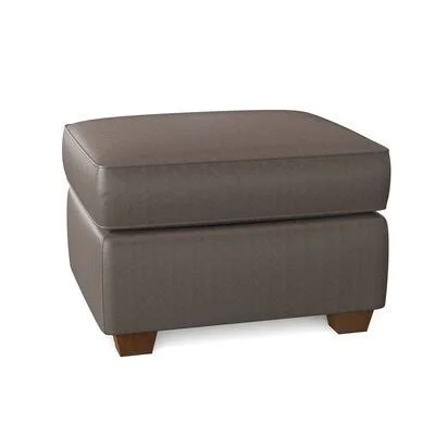 Wayfair Custom Upholstery Jennifer Leather Ottoman Body Fabric: Vintage Flint