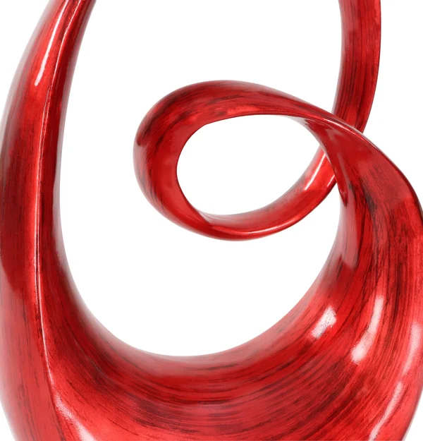 Rounded Corners Glossy Red and Black Polystone Sculpture