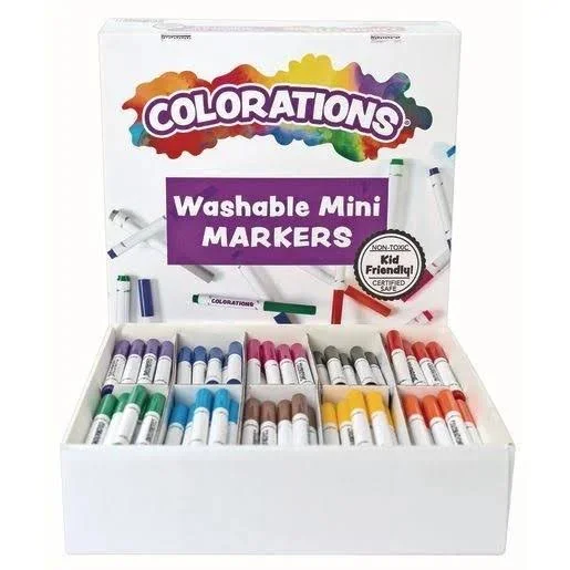 Colorations Washable Mini Markers - Set of 200
