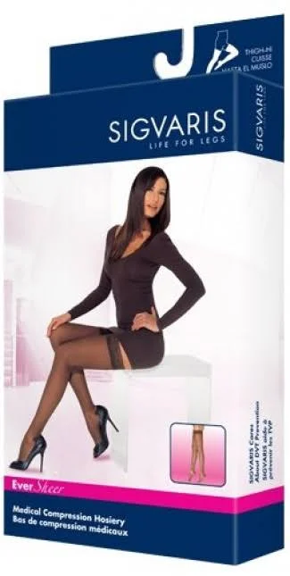 Sigvaris Women's Eversheer Thigh High-L/Short-Dark Navy