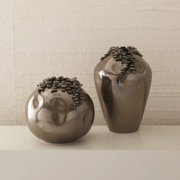 Global Views Cascading Reef Vase-Reactive Bronze - Short
