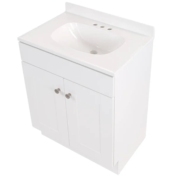 Project Source 24-in White Single Sink Bathroom Vanity with White Cultured Marble Top - R38 VBCU2418