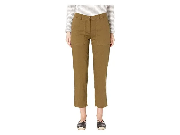 Eileen Fisher Slouchy Ankle Pants - Womens, 4, Olive