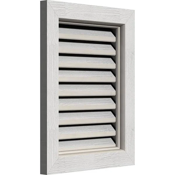 Ekena Millwork GVWVE32X3200RFPWR 32x22W x 32x22H Vertical Gable Vent (37x22W x 37x22H Frame Size): Primed - Functional, Rough Saw