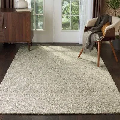 Yeznig Scandinavian Handwoven Wool Ivory/Gray Rug Charlton Home Rug Size: Rectangle 8' x 11'