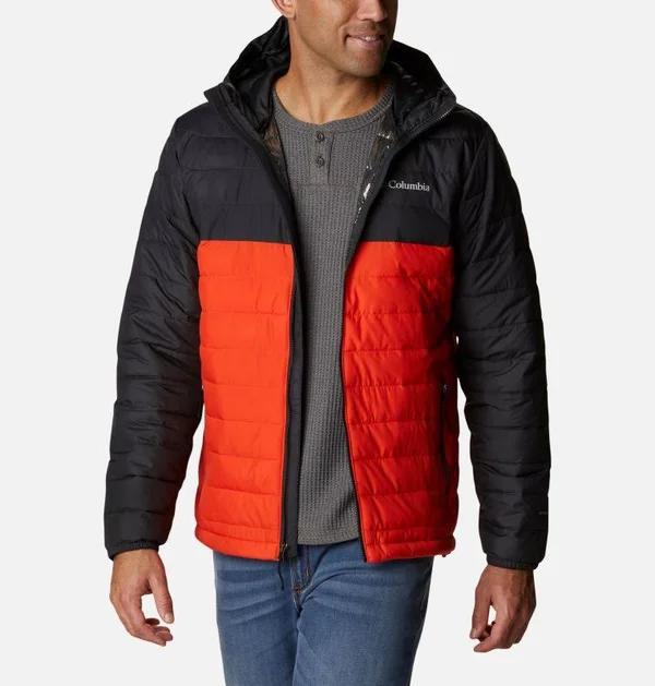 Columbia Powder Lite Hooded Jacket - Men's Red Quartz/Shark - XXL