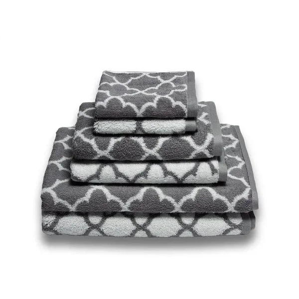 Irongate 6-Piece Cotton Bath Towel Set (Spa Blue/White)