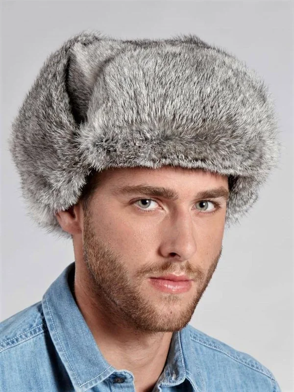 Rabbit Trapper Hat 2XL, Grey