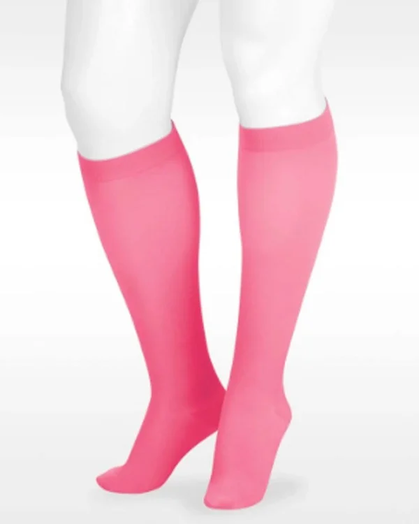 Juzo Soft 15-20 mmHg Open Toe Knee High, V, Regular, Pink