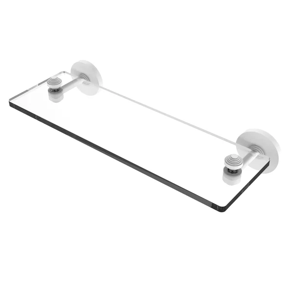 Allied Brass South Beach Collection 16x22 Glass Vanity Shelf with Beveled Edges Polished Nickel