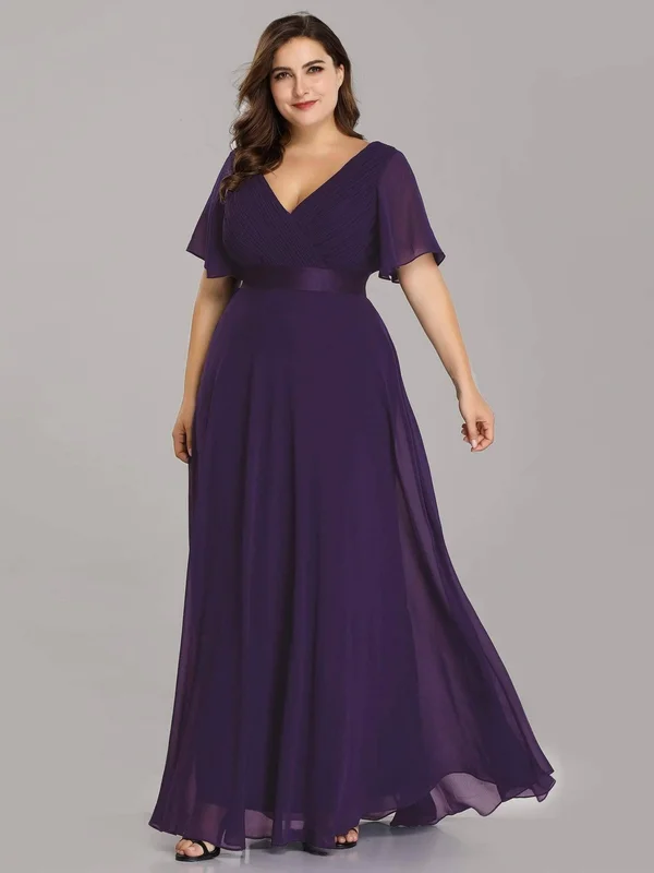 Ever-pretty Plus Size Empire Waist Evening Dress Adult Female Polyester