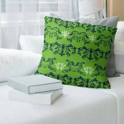 Seattle Football Baroque Square Pillow Cover East Urban Home Color: Green/Navy/White - Size: 26x22 x 26