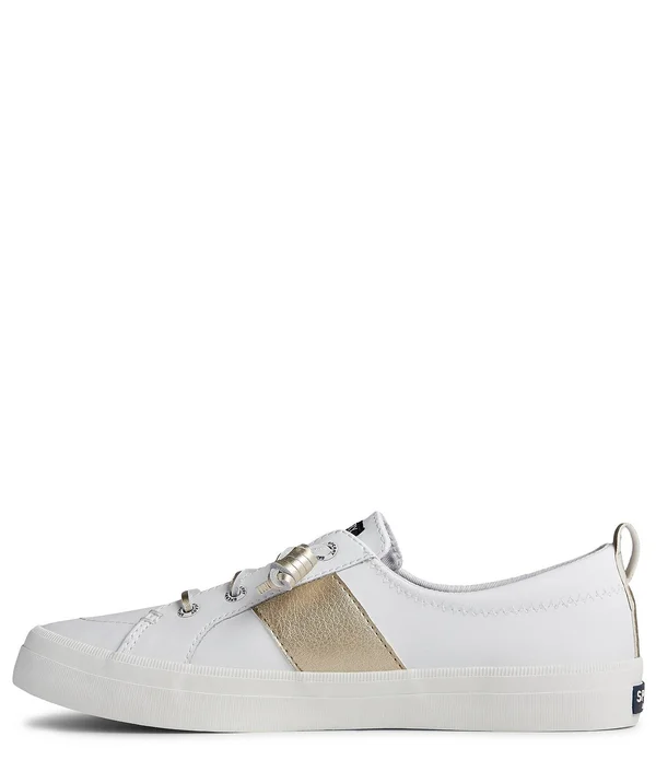 Women's Sperry Crest Vibe Metallic Sneaker White/Gold - Size 8.5M