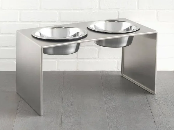 Pets Stop Slate Double Diner Pet Bowl Set Small