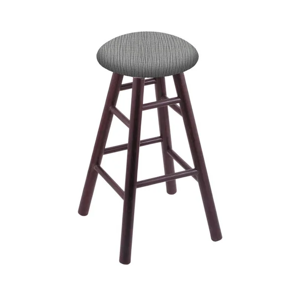 Holland Bar Stool Oak Round Cushion 36x22 Swivel Extra Tall Bar Stool with Smooth Legs - Dark Cherry Finish, and Graph Alpine Sea