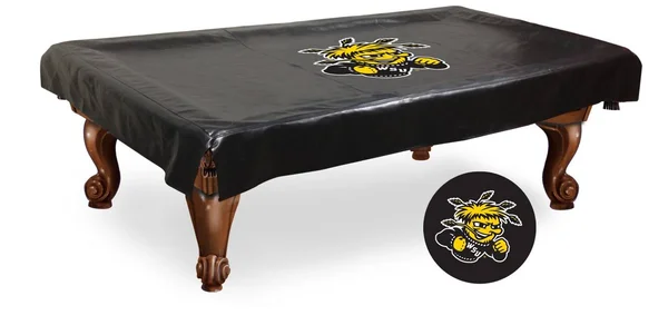 Wichita State Shockers HBS Black Vinyl Billiard Pool Table Cover (110x22x60x22x12x22)