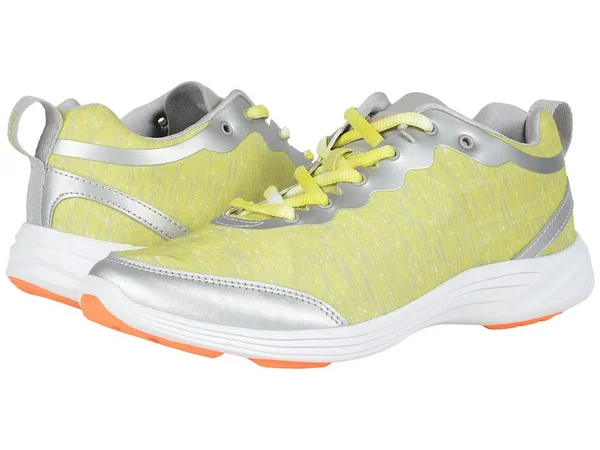 Vionic with Orthaheel Technology Women's Fyn Active Sneaker - Grey/Yellow, US 10 M