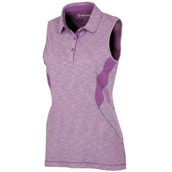 Sunice Women's Betty Dreamskin Coollite Sleeveless Polo Size SM, Dahlia