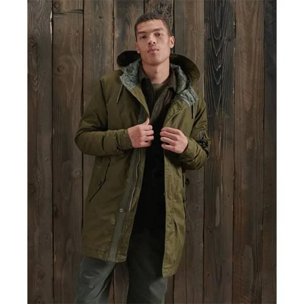 Superdry Service Midweight Parka Coat - Green - Coats