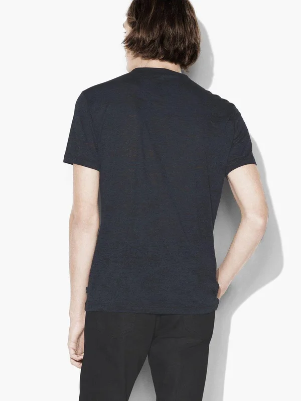 John Varvatos Short Sleeve Burnout Crew Neck - Blue Heather Xs