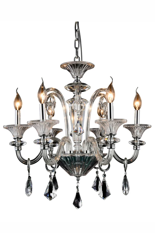 Elegant Lighting Aurora 24 inch 6 Light Chandelier - 7871D24C/RC