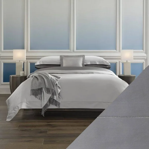 Sferra Giotto Bedding - Full Fitted Sheet, Slate
