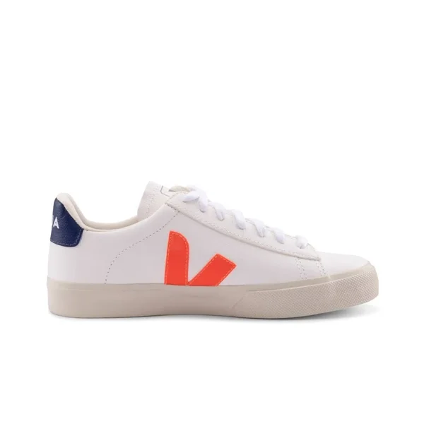 Womens Veja Campo Trainers White/Orange-Fluo/Cobalt - Urban Excess