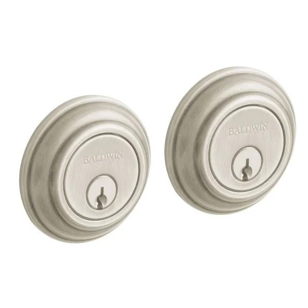 Baldwin 8232056 Lifetime Satin Nickel Traditional Style Double Cylinder Deadbolt