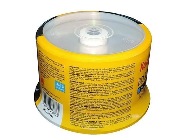 100-Pack Kodak Logo Top 6X BD-R BLU-RAY Blank Disc Media 25GB Cake Box