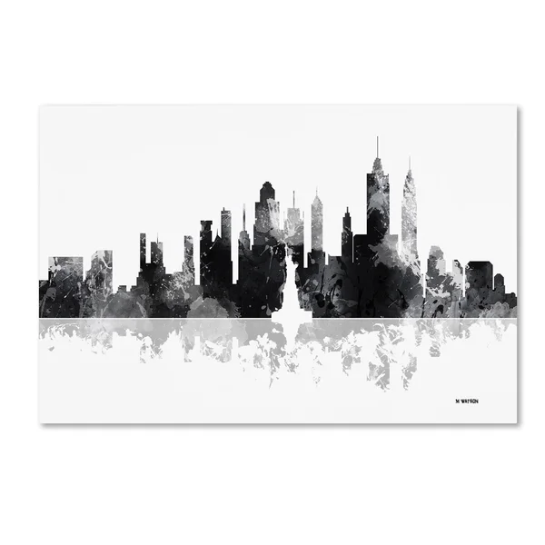Trademark Fine Art New York New York Skyline Bg-1 by Marlene Watson - 30x47-Inch Canvas Wall Art