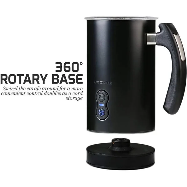 Ovente Electric Double Wall Insulated Milk Frother - Black FR3608B - 4oz/8oz