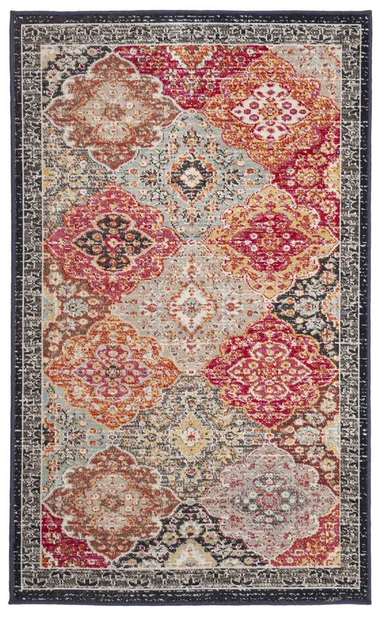 Safavieh Red/Aqua Montage Lyra Rug, 8x10 ft