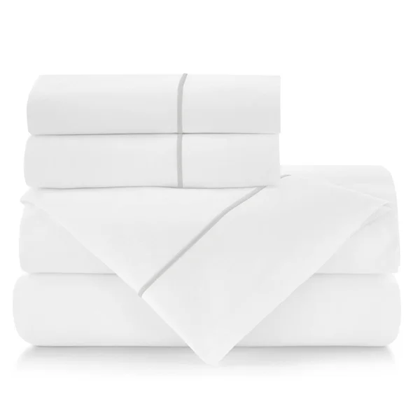 Peacock Alley Flint Boutique Embroidered Percale Sheet Set -King