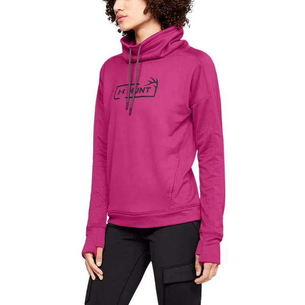 Under Armour Women's Tech Terry Graphic Funnel Neck Hoodie - Pink - XL