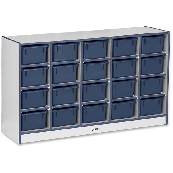 Rainbow Accents 20 Cubbie-Tray Mobile Storage - with Trays - Navy