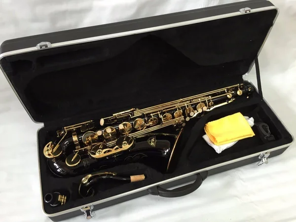 Professional Black Gold Tenor Saxophone - 33.5 x 14.0 x 9.0 inches