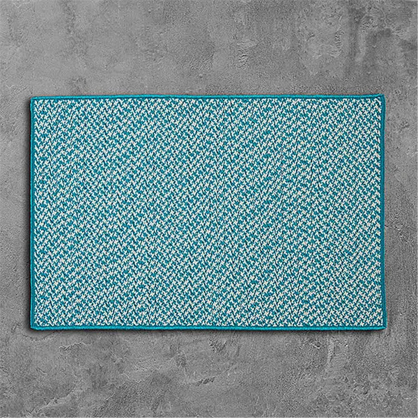 Colonial Mills Houndstooth Tweed Indoor, Outdoor Area Rug Turquoise, Size: 2 x 8 ft.