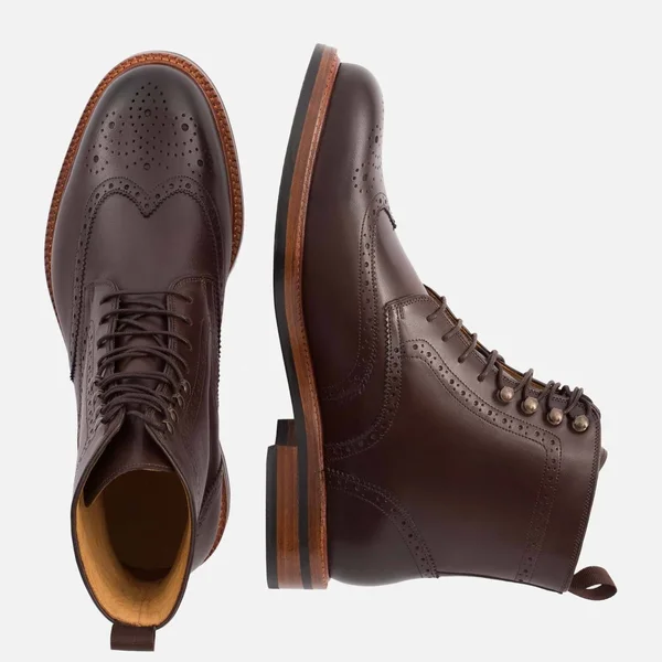 Beckett Simonon Nolan Brogue Boots, Brown, Size 8.5, Men's Boot