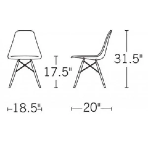 Contemporary Retro Molded Style Black Accent Plastic Dining Shell Chair with Dark Walnut Wood Eiffel Legs (Set of 2)