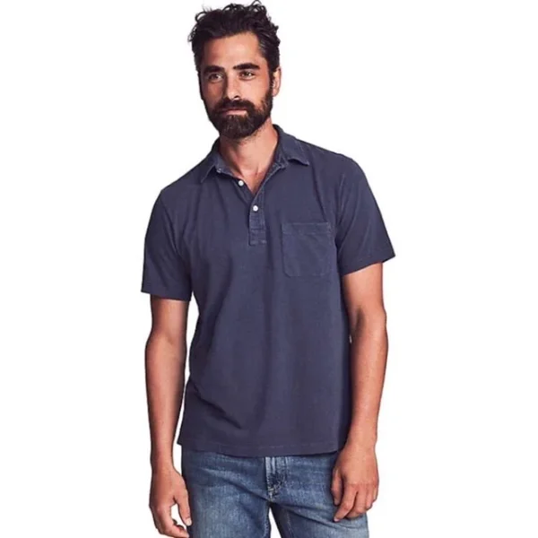 Faherty Sunwashed Polo Shirt - Men's Water Blue - M